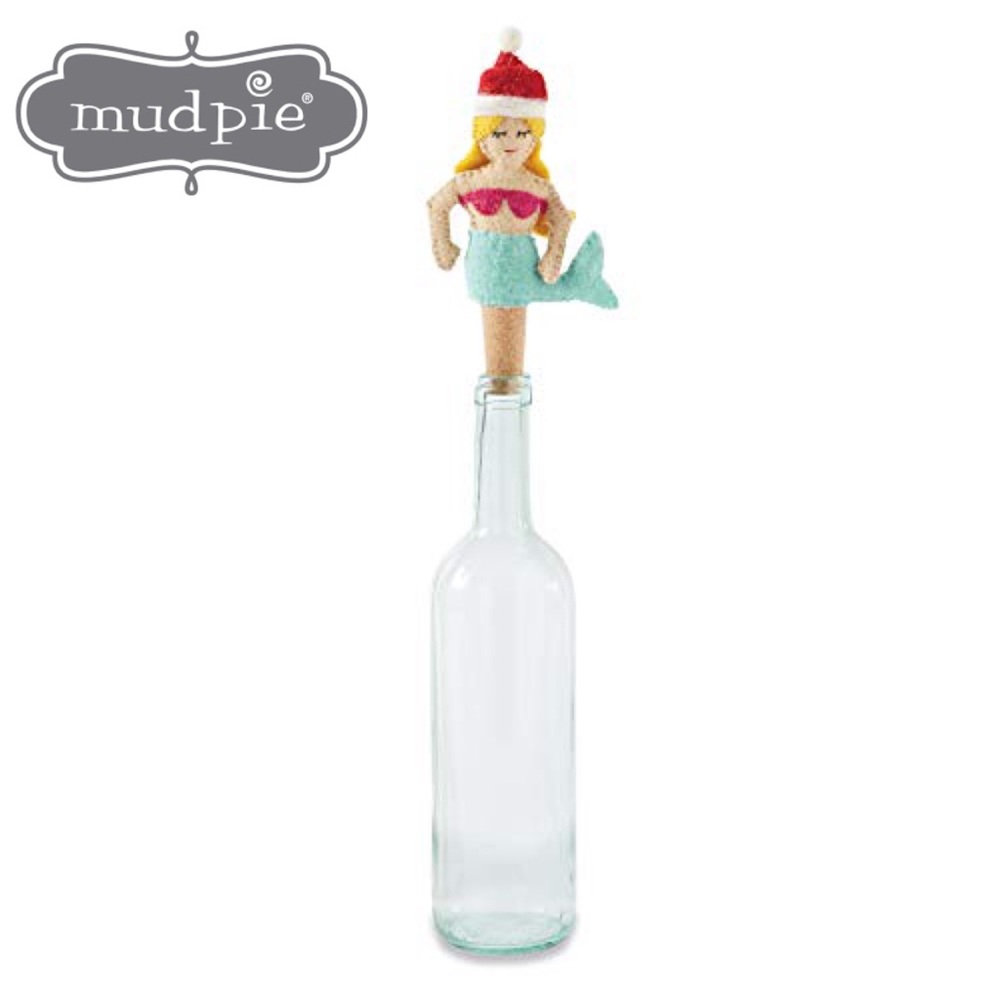 Mud Pie Felted Mermaid Sea Christmas Wine Stopper